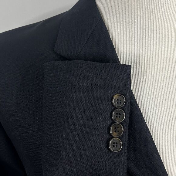Joseph Abboud 40S Sport Coat 100% Wool All Black Three Button Fully Lined Formal - Picture 4 of 7